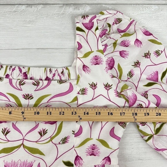 Monsoon and Beyond Estella Midi Dress Size Medium Mangrove Pink Floral Handmade - Picture 13 of 16